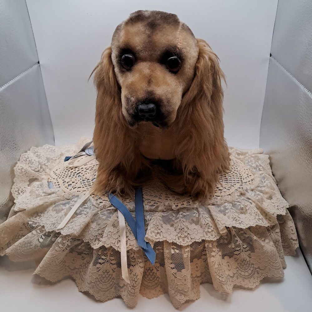 Vtg Boudoir Plush Cocker Spaniel Mom  Bed Sitter Pillow Pet Radio Non Working